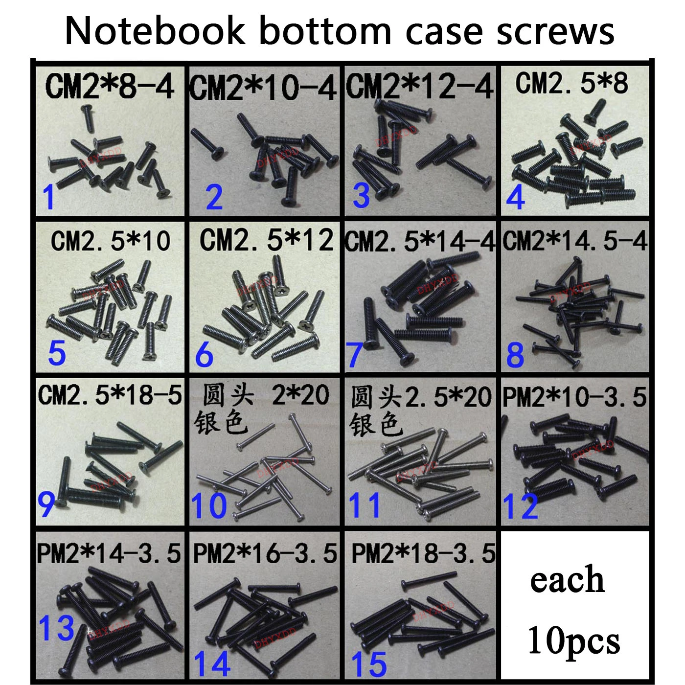 15 modelos Novo Laptop Shell Inferior Caso Parafuso Longo Parafuso para