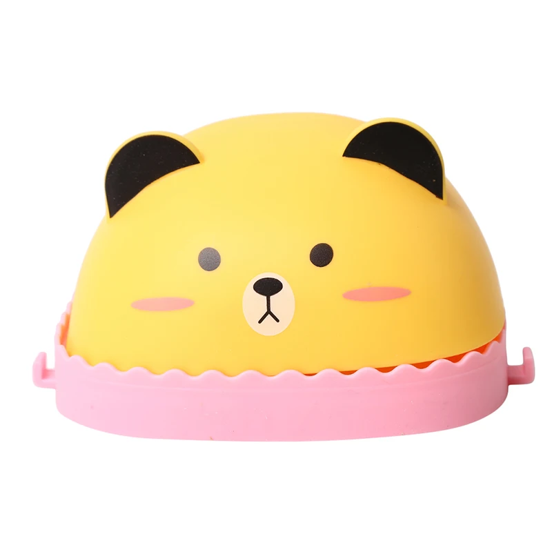 bear Animal Shelf Portable Soap Dishes Cartoon Bathroom Rack Traceless wall-mounted Soap Box Holder Rack Bathroom Products - Color: bear
