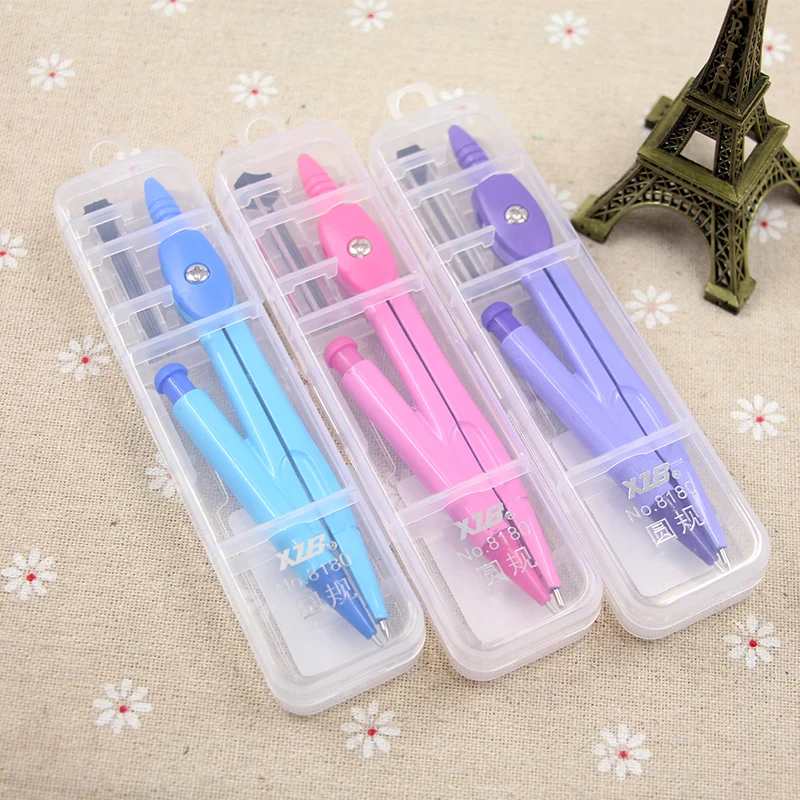 school compass Cute girl stationery student drawing compasso brujula geometry set circulos de madera math set drafting tools drawing compass