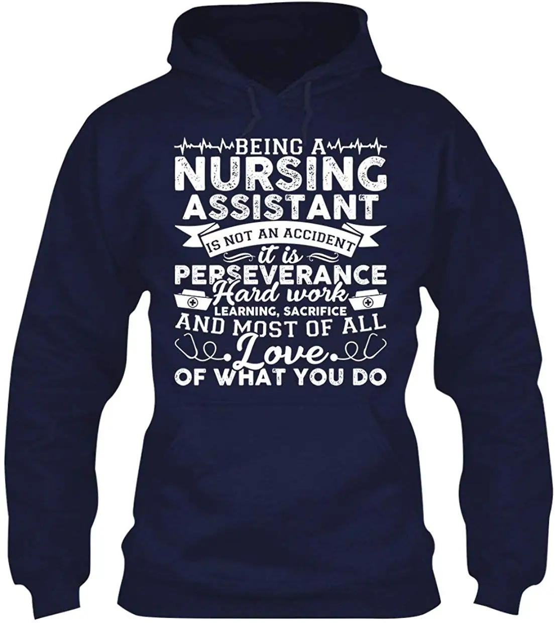 Brown Bee Being Nursing Assistant Long Sleeve Hoodie Adult Unisex |