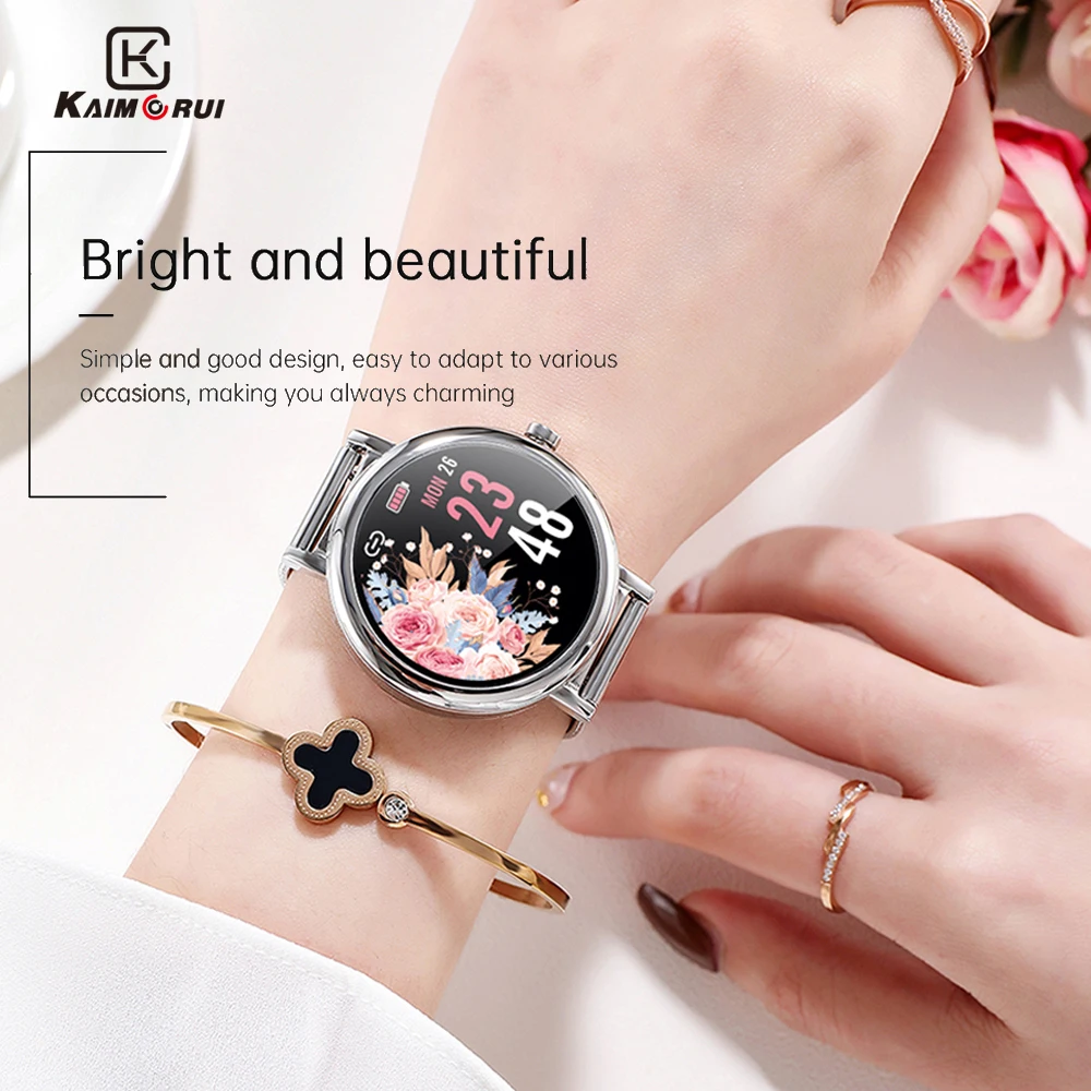 Kaimorui Smart Watch Women Real-time Weather Activity Tracker Heart Rate Monitor Sports Ladies Smart Watch Men For Android IOS