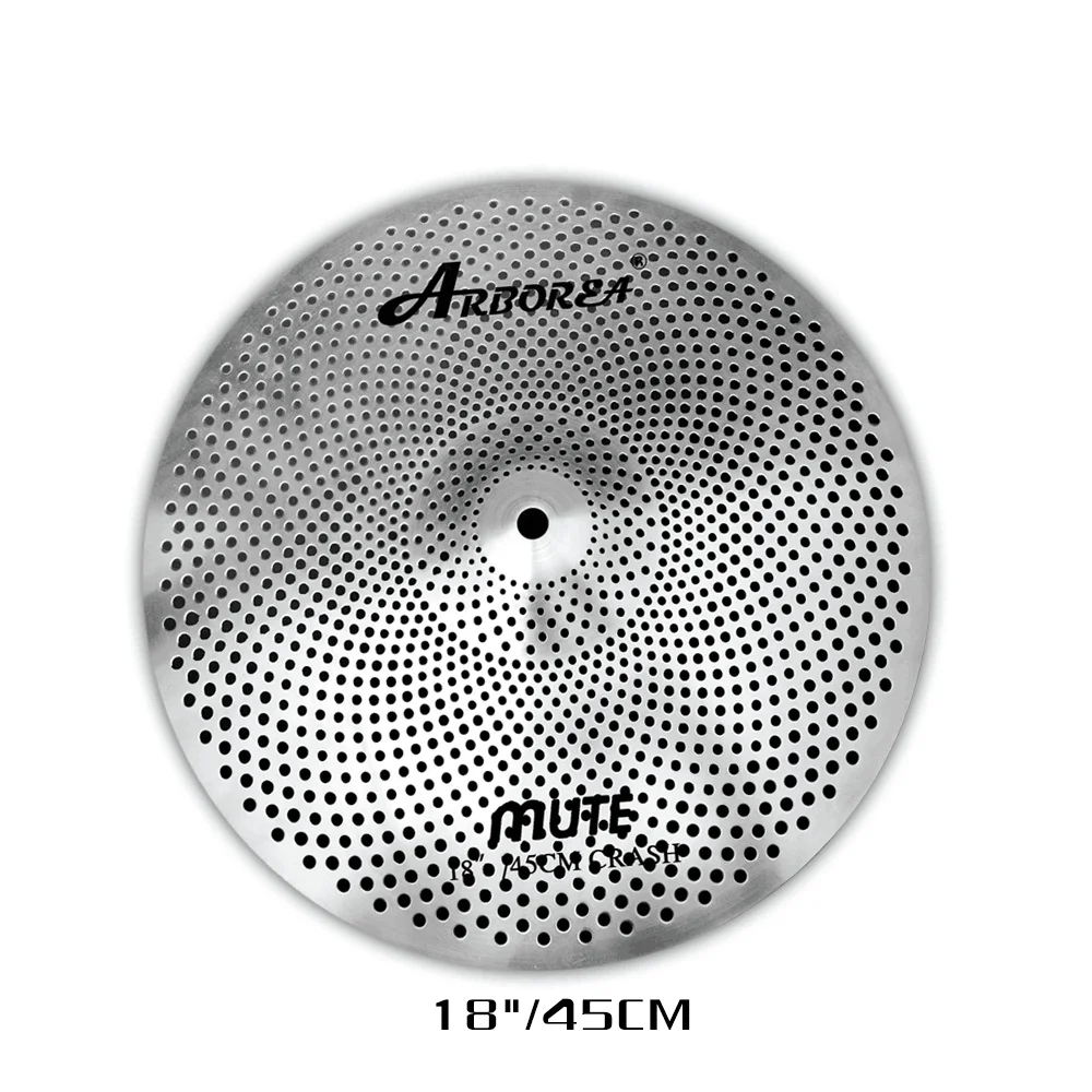 Arborea Mute cymbals Low Volume Cymbal Sliver cymbal set 5 pieces : 14'hihat +16' crash +18' crash +20'ride Practice cymbal