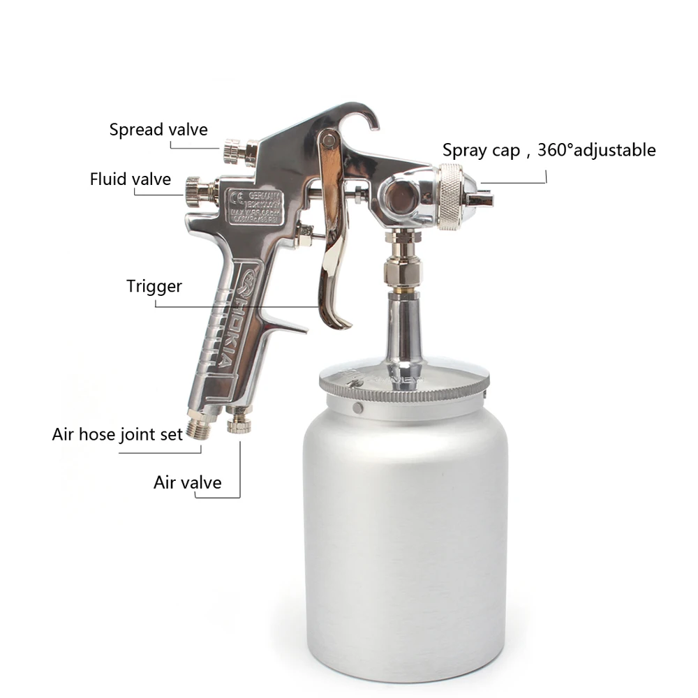 W77P Professional Paint Spray Gun 2.0/2.5/3.0mm Painting gun for Furniture and Cars Based on Air Spray Gun 1000 cc