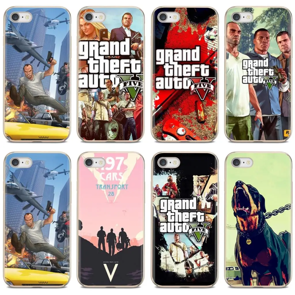 Мягкий ТПУ силиконовый чехол Grand Theft Auto V GTA 5 для iPhone iPod Touch 11 12 Pro 4 4S 5S SE 5C 6 6S 7 8 X XR XS Plus