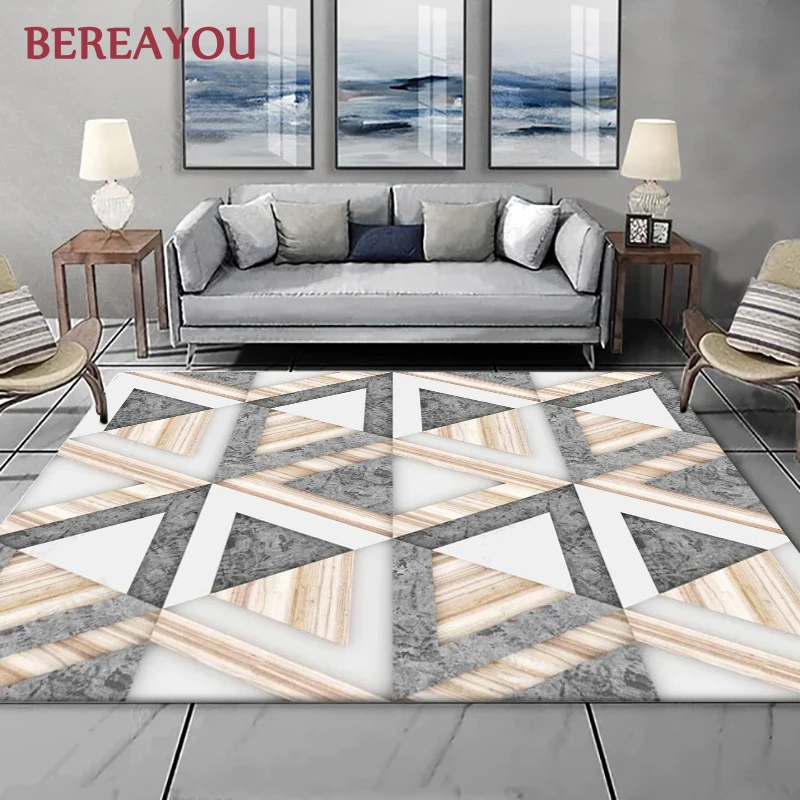 Скандинавские коврики и ковер для гостиной с геометрическим рисунком напольный