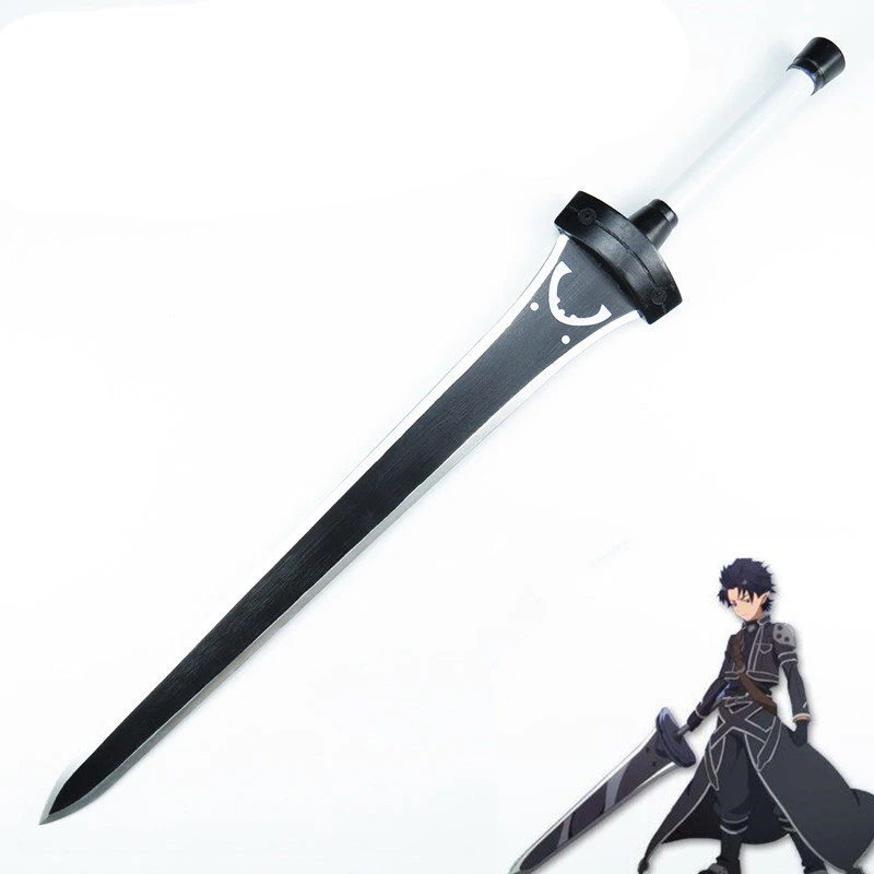 Funny 105cm Cosplay Anime Sword Art Online Sao Weapon Alicization Kirigaya Kazuto Kirito S Wooden Sword Model Costume Party Action Figures Aliexpress