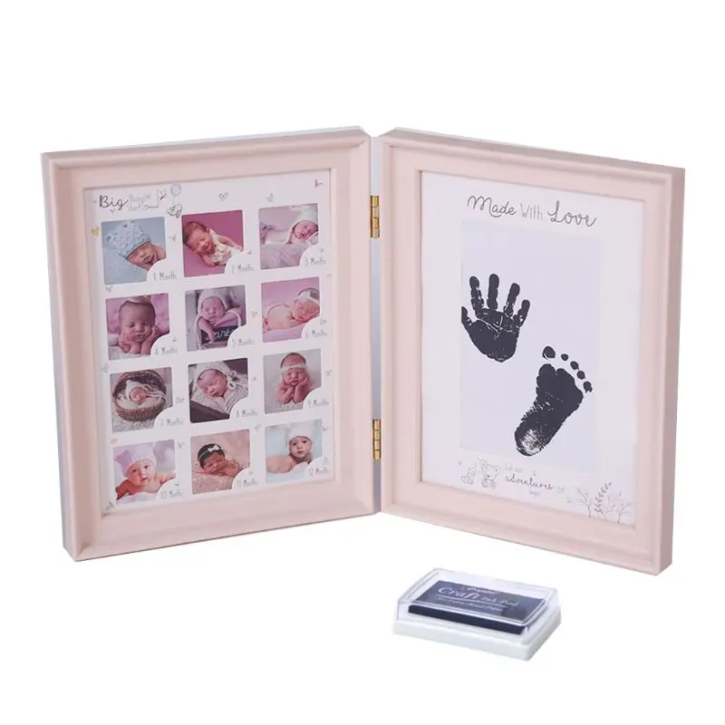 

Newborn Baby Hand Foot Ink Pad Print Infants Full Moon Age Growth Photo Frame