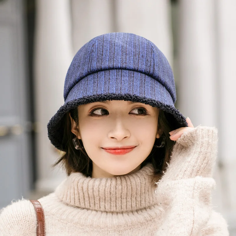 

Winter Lamb Wool Fisherman Hat Women Plush Knitting To Keep Warm Bucket Cap Lady Bob Panama Autumn Outdoor Fisherman Hat 2020New
