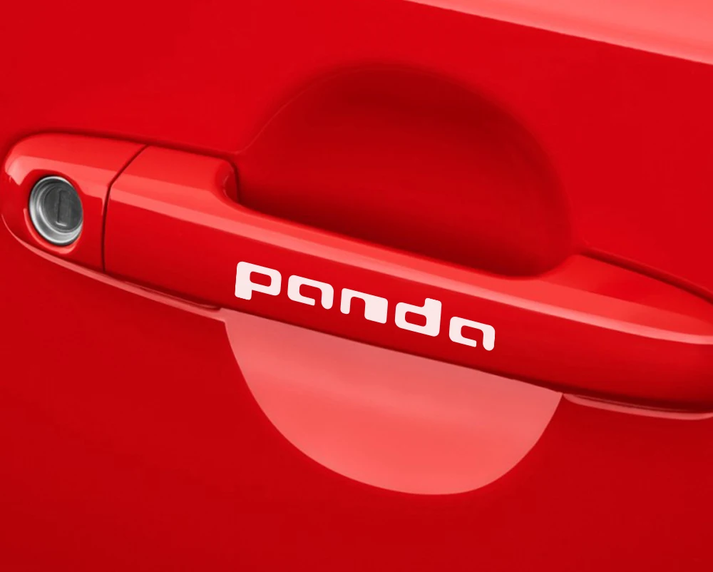 4PCS Funny Car Stickers Door Handle Waterproof Vinyl Auto PVC Decals For Fiat Panda Car Body Decor Reflective Sport Accessories (2)