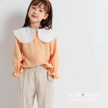 

Children's clothing 2020 autumn new children's shirt girl little girl lapel pullover cute doll shirt