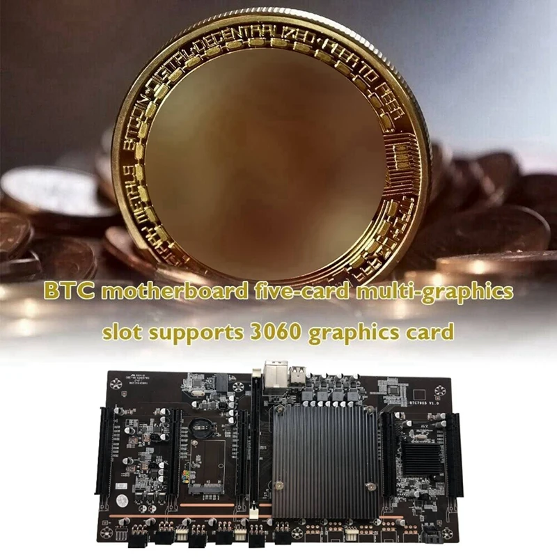 X79 H61 BTC Miner Motherboard with E5 2630 CPU+RECC 4G DDR3 Ram+24Pins Connector Support 3060 3070 3080 GPU mother board of computer