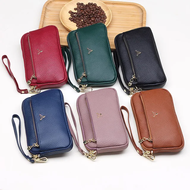 Mongw 2021 Women's Luxury Wallets Long Card Holders Cow Leather Large Purse  Female Clutches Money Wallets Brand Phone Purses