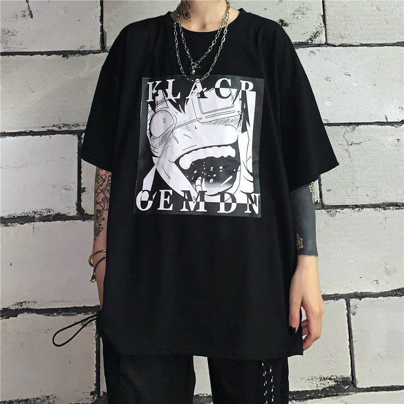 Black t shirt anime Clearance