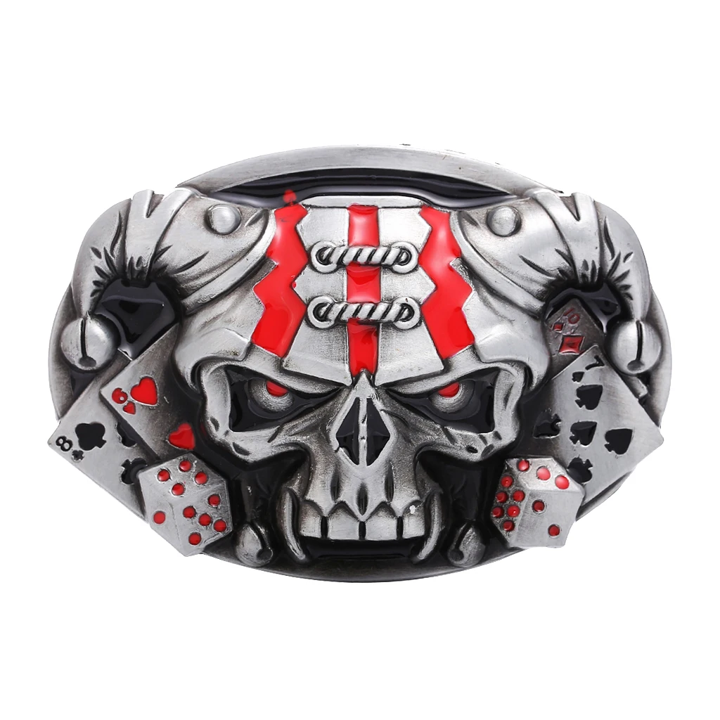 Vintage Western Belt Buckle 3D Skull Head Cowboy Punk Costume Jewelry Fashion vintage western antique silver tone  belt buckle