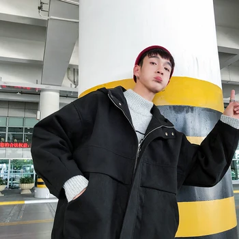

2019 Autumn New Korean Men's Street Short Hooded Loose Large Size Casual Harajuku Windbreaker Jacket