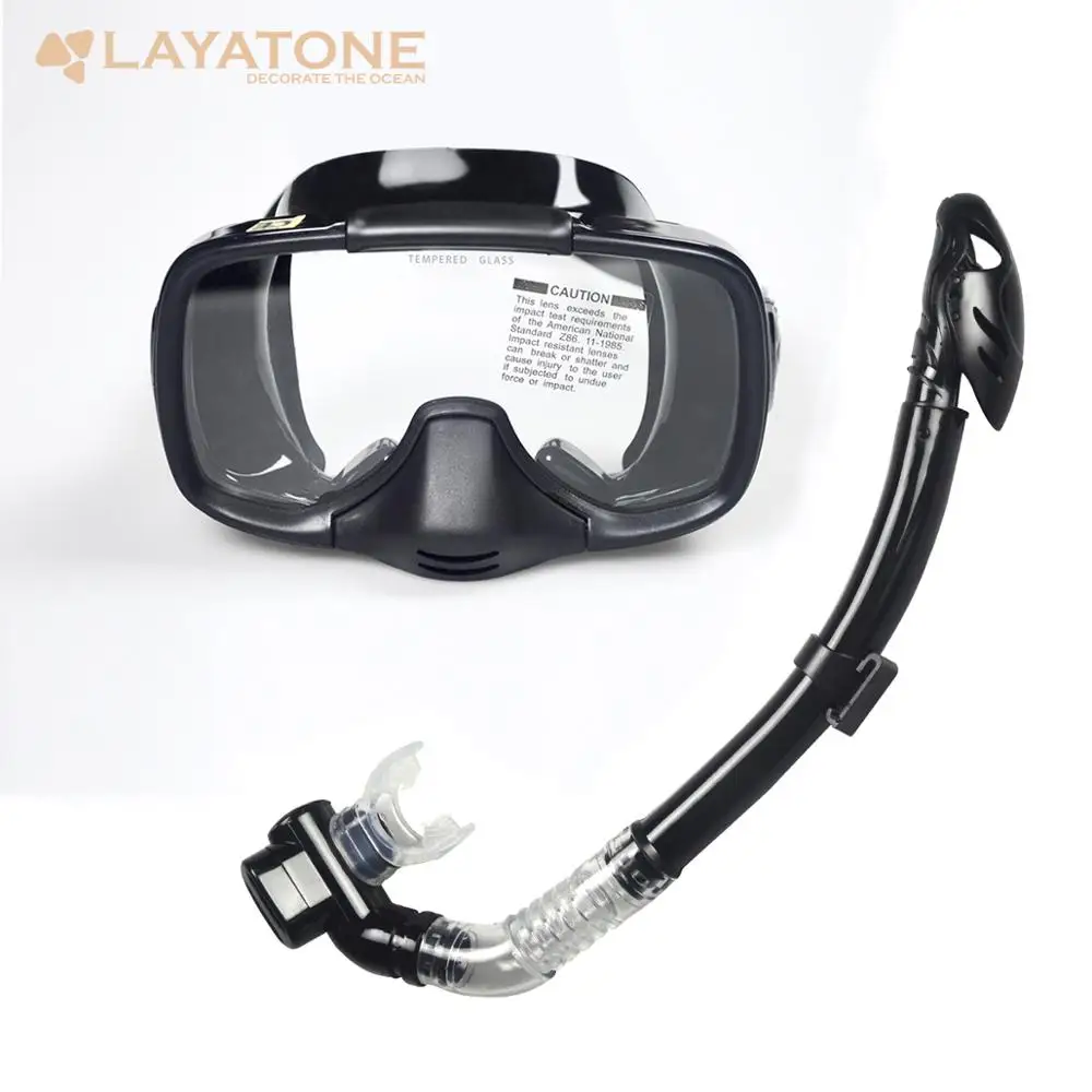 LayaTone маска для подводного плавания, трубка, противотуманные очки, набор очков, силиконовая маска для плавания, Сноркелинга, маска сухая трубка, набор для взрослых