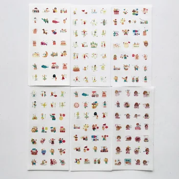

6 Sheets Happy Dollland Paper Stickers DIY Decorative Sealing Paste Stick Label