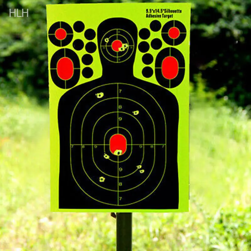 25pcs 14.5'' Adhesive Fluorescent Paper Shooting Target Super Splatter Gun Rifle 