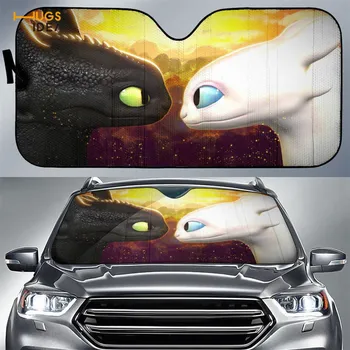 

Light Fury And Toothless Love Car Sun Shades Windshield Sunshades Universal Car Sunshade Durable 2020 Auto Interior