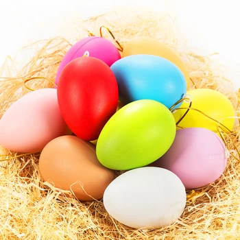 

50pcs Easter Eggs Children DIY Craft Eggs Hand Painted Easter Decorative Toys Children Kids Pendants Ornaments