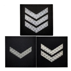 Parches reflectantes para mochila chaleco tira pegatinas insignia ejército militar ropa chaqueta bolsa DIY apliques 1, 2, 3 niveles