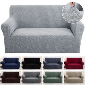 

Solid Color Jacquard Elastic Sofa Seater Seat Cover Protector Washable Furniture Slipcover