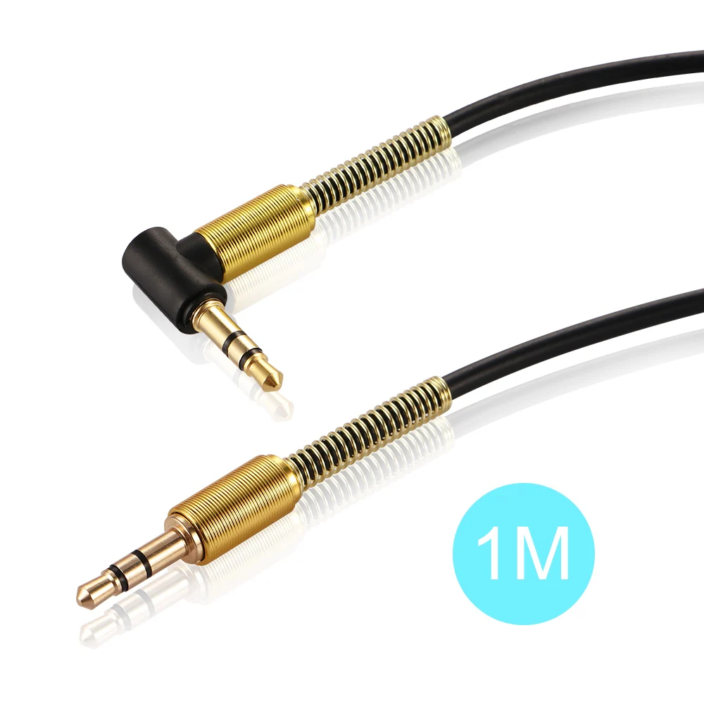Автомобильный аудиокабель Aux 3 5 мм штекер-штекер Универсальный Стерео Hi-Fi с углом