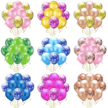 

5pcs 12 inch thick 2.8g confetti balloon latex balloon ribbon set birthday party decoration wedding anniversary celebration
