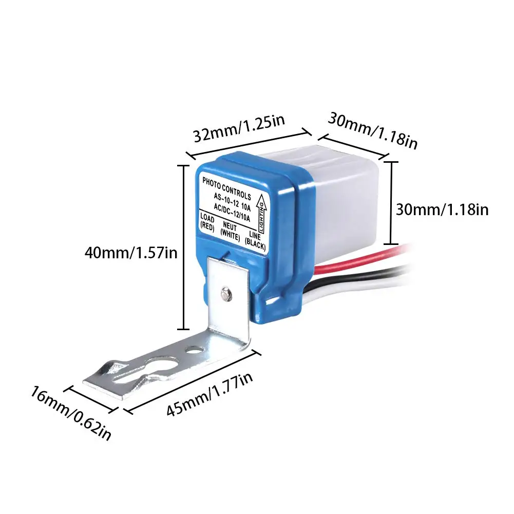 Sakelar Sensor Lampu Otomatis Nyala Mati Fotosel Lampu Jalan DC 12V 24V AC 110V 220V Sensor Fotokontrol Fotoswitch