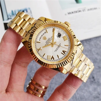 

2020 New Rolex- Oyster Perpetual Stainless Steel With Calendar Simple mechanical Watch women and Men's Casual Watches Gift 9