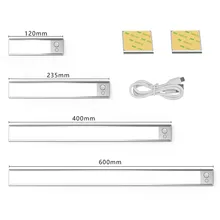 Ultra-thin 36/76/140LEDs PIR Motion Sensor Under Cabinet Light USB Rechargeable 3 Color Modes LED Wardrobe Closet night Lights