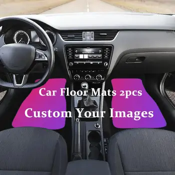 

INSTANTARTS Custom Car Floor Mats 2Pcs Luxury Car Mats Universal Personalised Own Logo/Letter 26.8*17.3 inch Fits Most Cars SUV