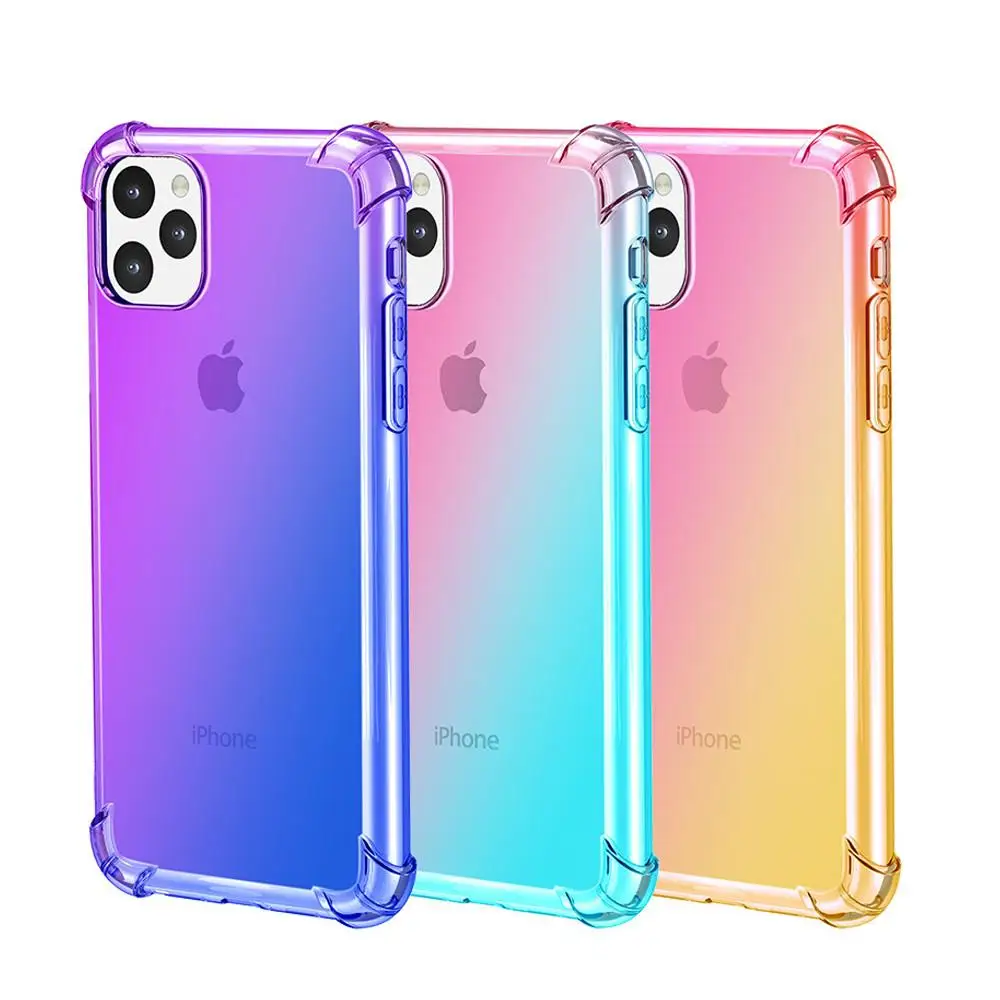 

Rainbow Color Soft Case For iPhone 11 Pro MAX 2019 Gradient Clear Cover For iPhone 11 8 7 6 6S Plus X XSMAX XR Case Coque Shell