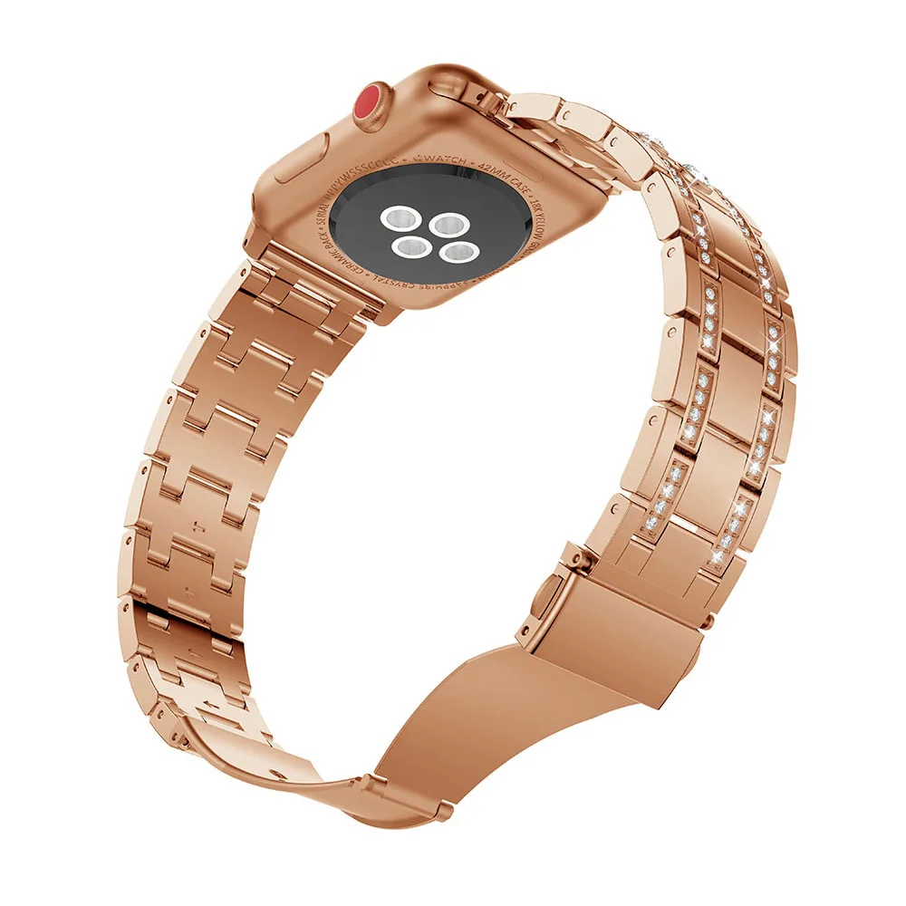 Модный Блестящий женский браслет ремешок для Apple Watch Band Series 5 4 3 2 1 Алмазный металлический ремешок для iWatch 40 мм 44 мм 38 мм 42 мм
