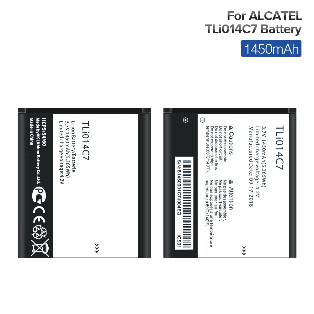 Аккумулятор 1450 мАч для Alcatel One Touch Pixi First 4024D 4 0 &quotPop C7 7040D 7041D 7040E 7040A 7040F J720 TLi014C7
