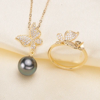 

wholesale 925 sterling silver natural 9-10mm freshwater pearl fashion Costume jewelry set accessories for girls Christmas gift