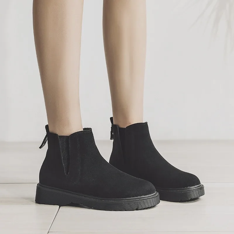 Autumn and Winter New British Retro Motorcycle Boots Wild Ins Martin Boots Women Short Boots Large Size Women Boots