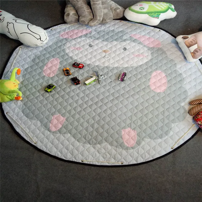 Хлопчатобумажная колодка игрушечный планшет круговой прогулки детский коврик для ползания сосуд мешок - Цвет: Grey sheep
