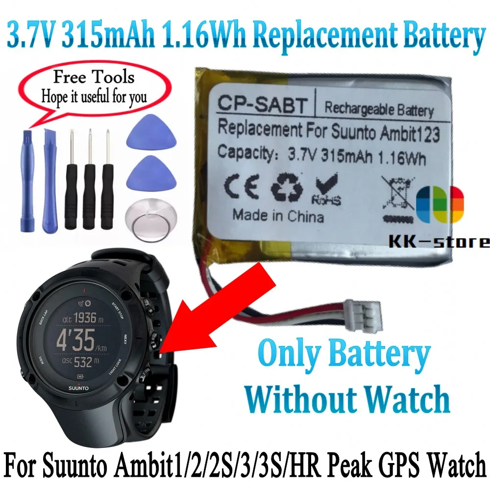 Для Suunto Ambit 1 2 3 2S HR пик gps часы аккумуляторная батарея 315mAh 1.16Wh