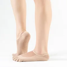 Хлопковые носки для йоги подъем Mesh Gauze/платье с открытой спиной с спортивные Нескользящие клей Разделение носок Для женщин носки для йоги нейлоновые Тубо Largo