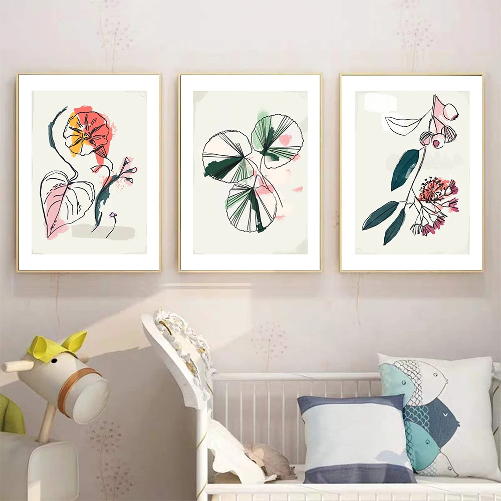 

Pastoral Flower Abstract Canvas Painting Wall Art Print Lily Morning glory Poster Picture Decor Painting Living Room Home Decor