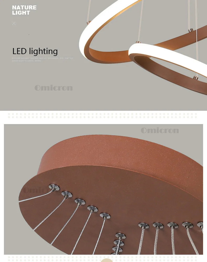 Новое поступление Кольца поделки светодиодная люстра освещение линия подвесная современная люстра для гостиной трапезная белая/коричневая лампа Led