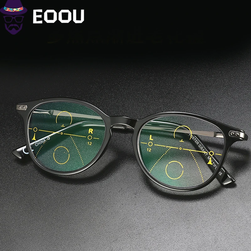 Прогрессивные очки для чтения прогрессивные многофокусные чтения очки, оправа для очков фар ближнего и дальнего света для глаз