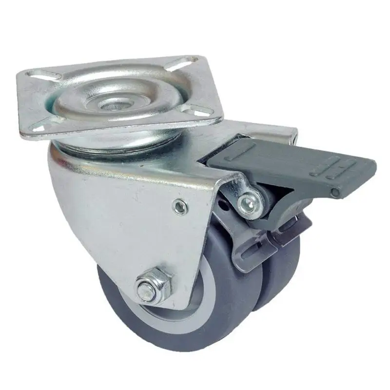 

4 pieces beach casters, double wheels suitable for turf with brake, capacity 400 kg