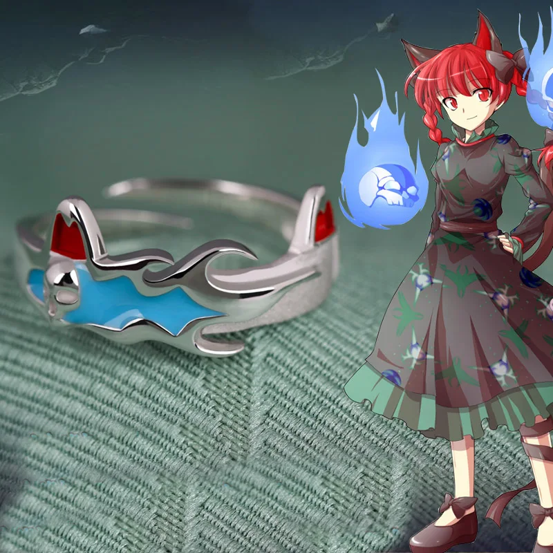 Touhou Project Kaenbyou Rin кольца 925 серебряные ювелирные изделия модный косплей подарок Регулируемый Cos аниме кольцо с героями мультфильмов Хэллоуин реквизит для колец