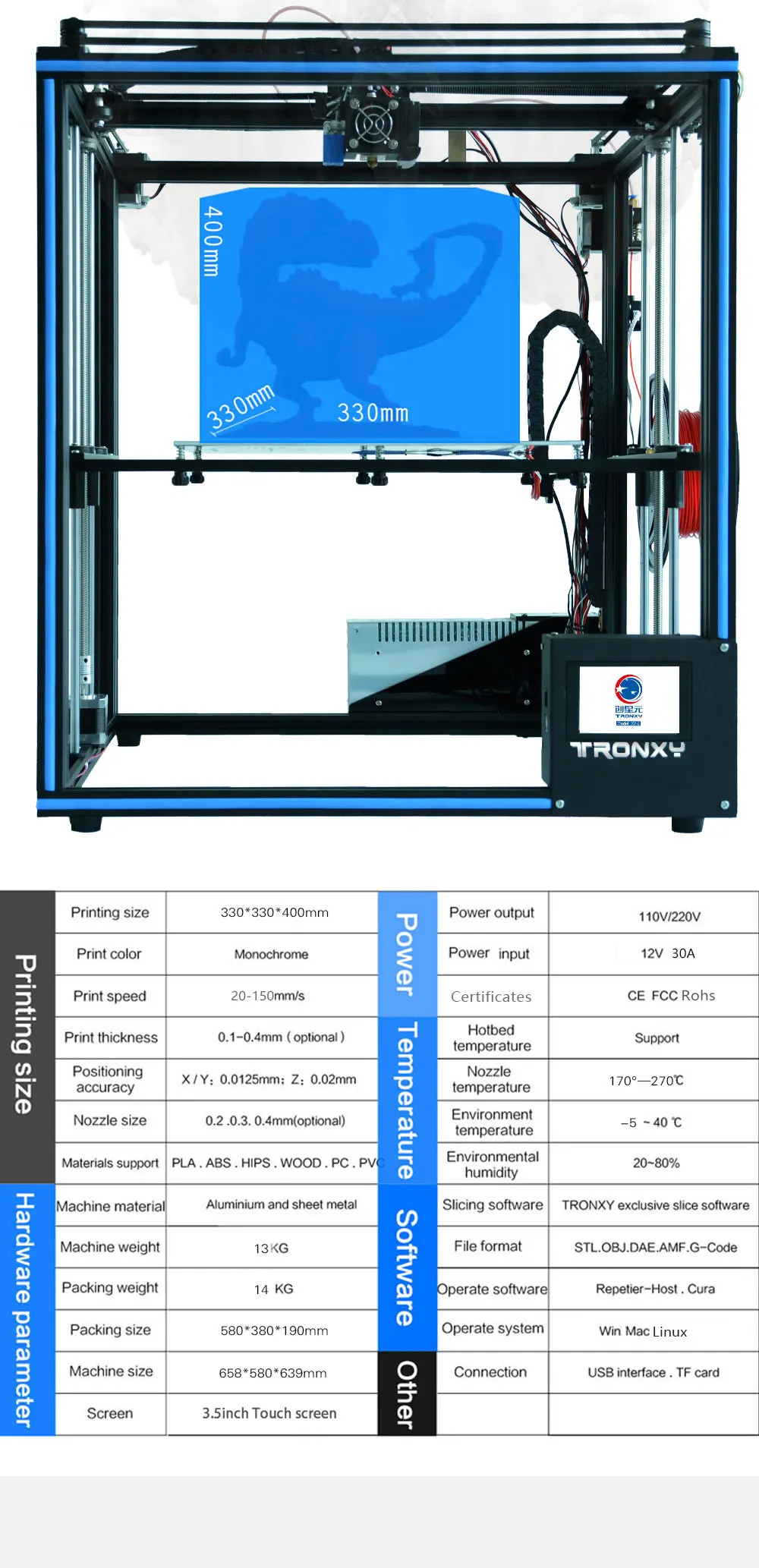 Tronxy образование 3d принтер DIY Набор Высокоточный Настольный алюминиевый профиль 3d Imprimante X1 3d машина