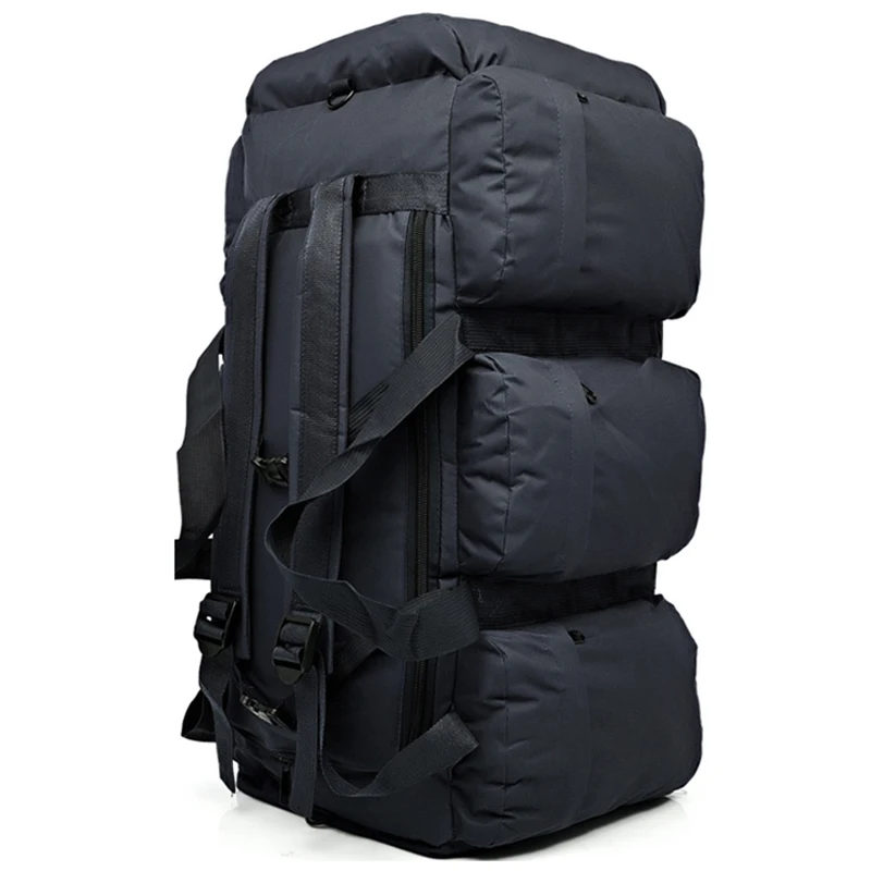 

90L Large Capacity Outdoor Hiking Backpack Military Tactical Pack Camouflage Luggage Bag Camping Tent Quilt Container 9 Pockets