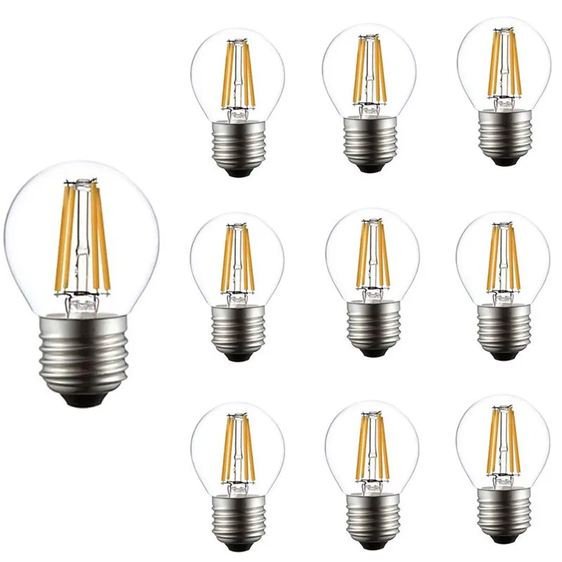 

Led Filament Light G45 4W E27 Edison Retro Lamp Vintage Led Bulb 220V Glass Ball Bulb Warm White Color COB Retro Bulb E14