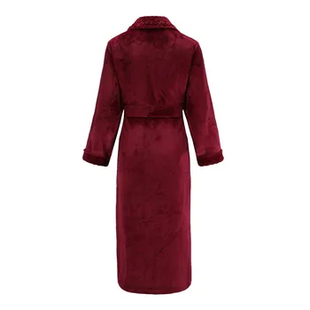 

Women Robe Kimono Gown Keep Warm Elegant Solid Winter Nightwear Casual Long Bathrobe Gown Soft Homewear Flannel Sleepwear