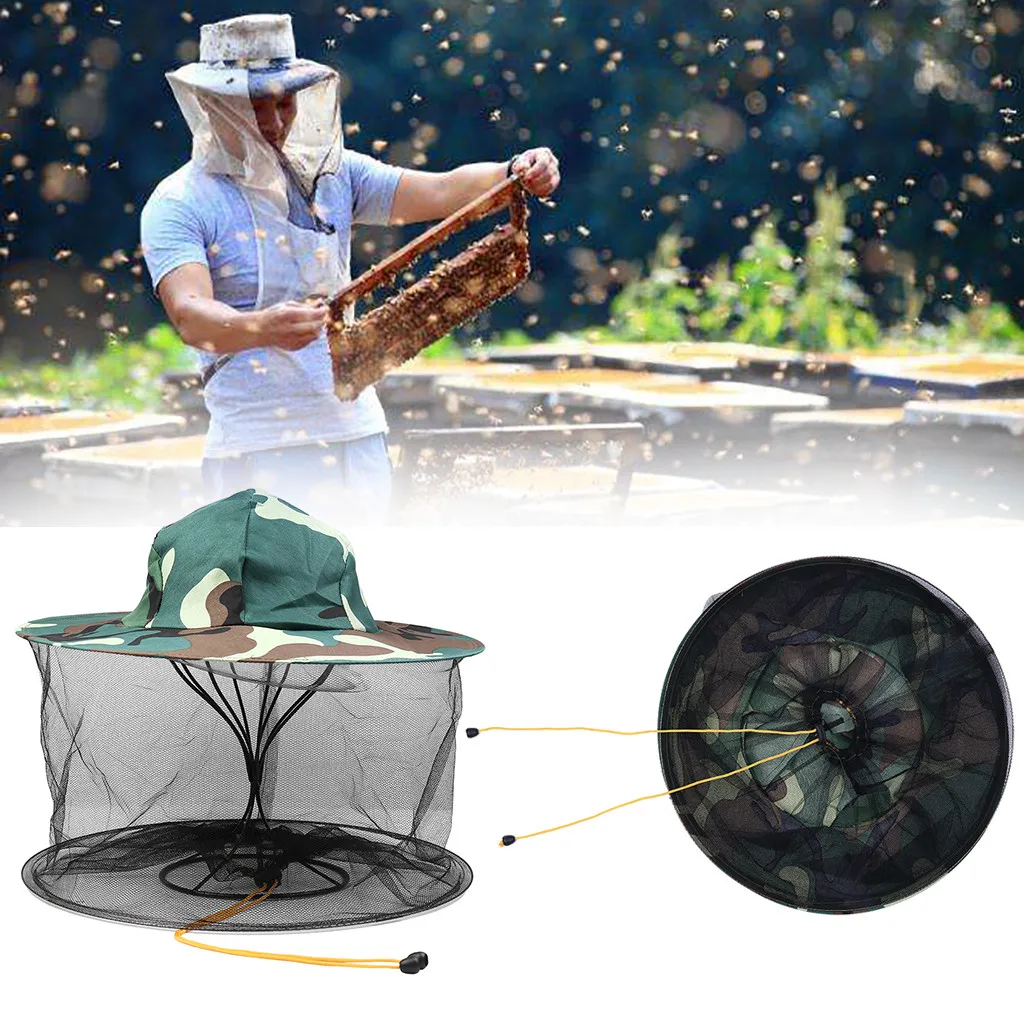 Антипчелиная Москитная Кепка наружная сетчатая Кепка рыболовная Солнцезащитная камуфляжная кепка шаль Пчеловодство специальная защитная Кепка с лицевой сеткой